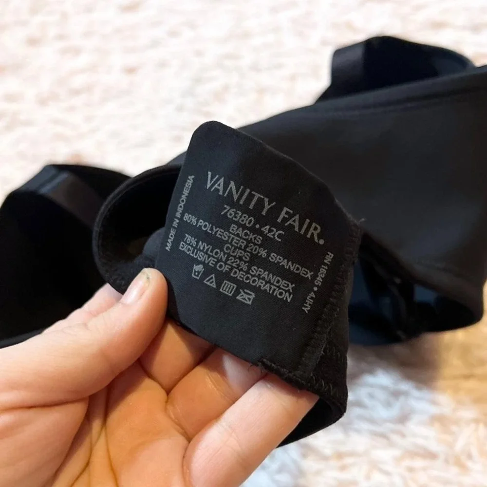 Vanity Fair Beauty Back‎ Minimizer Padded Underwire Bra Womens 42C Classic Sexy